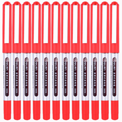 

Effective deli 05mm red straight-type beads signature pen student test pen 12 box S656