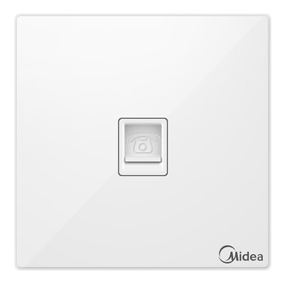 

Midea Midea switch socket single phone jack panel elegant white 86 no border
