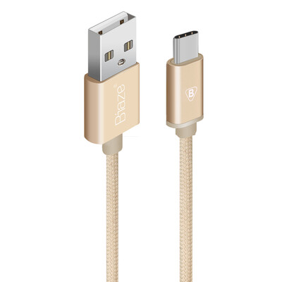 

BIAZE Type-c data cable mobile phone charging line braided line soil Hao gold 1 meter for Andrews music as 1S 2 Pro Max millet 4C 5 Huawei V8 P9 Meizu K17