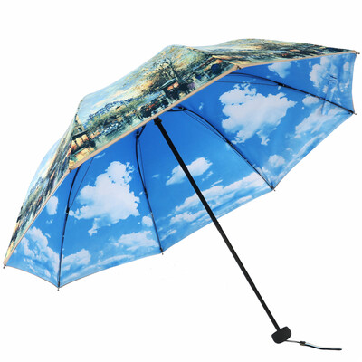 

Paradise Umbrella Double Sunscreen UPF50 Creative Tri-Fold Sun Umbrella 31807E Paris Autumn