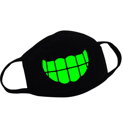 

MyMei Unisex Black Mouth Mask Light Noctilucent Luminous Dust Teeth Fangs Mask Hot