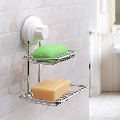 

【Jingdong Supermarket】 Shuangqing home sucker soap rack double soap rack leaching soap box bathroom soap tow SQ-1022