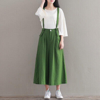 

City Plus CITYPLUS Literature Fan Sen Department of loose seven points wide leg wild casual belt pants female CWKX174170 green M