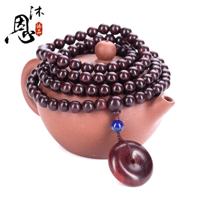 

Mu Nian lobular red sandalone hand with safety buckle series of old materials high density 108 x8mm SC24510