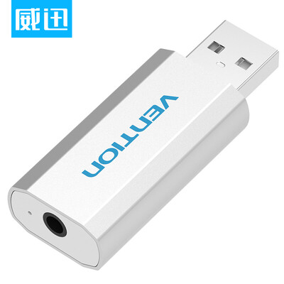 

VENTION USB внешняя звуковая карта бесплатный портативный компьютер usb до 3,5 мм аудио интерфейс конвертер для наушников микрофон (серебристый) VAB-S15