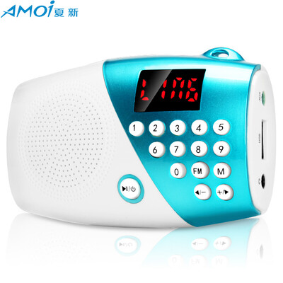 

Amoi A2 mobile phone car a key call Bluetooth mini card audio outdoor portable subwoofer elderly radio small speakers blue