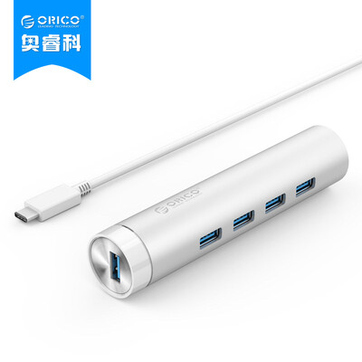 

ORICO ARH4-U3 USB-концентратор HUB Splitter Полный алюминиевый высокоскоростной 4-портовый USB3.0 Type-C Extended Music Watch Apple Computer Round Silver