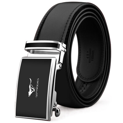 

Seven wolves extended version mens belt fashion tide mens series automatic buckle belt 7A119106800C black