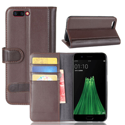 

GANGXUN OPPO R11 Case Genuine Leather Magnetic Flip Cover Kickstand Card Slot Wallet Coque for OPPO R11