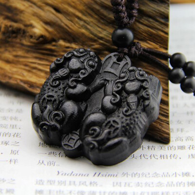 

Black Buddha Sutra Wood Carving Sutra Keychain Keyring Amulet Wood Column Keychain