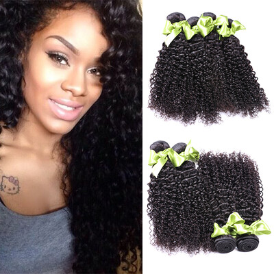 

Brazilian Virgin Hair 4Pcs Kinky Curly Virgin Hair 8A Kinky Curly Brazilian Hair Annabelle Human Hair Weave Bundles Deep Wave