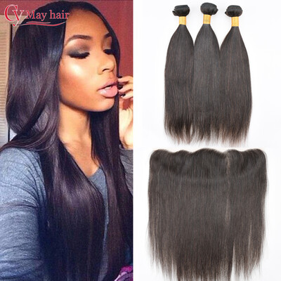 

Ear To Ear Lace Frontal Closure With Bundles Peruvain Straight Hair With Closure Frontal And 3 Bundles Straight Human Hair