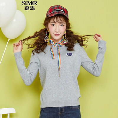

Semir Somerset Трикотаж Женский круглый воротник Прямоглазый свитер Прямая рубашка свитера 14316070013 Цветочный серый XS