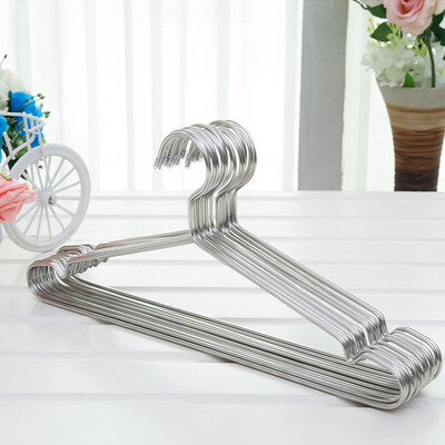 

stainless steel solid drying rack adult bold hanger home non-slip groove clothing support large men 45cm 10 Pack