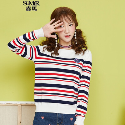 

Semir Somerset Knitwear Women&39s Round Collar Straight Sweater Straight Sweater Shirt 14316070013 White Red