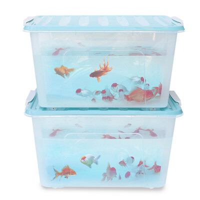 

Camellia 86L storage box large capacity transparent matte wheel storage box Bai Na storage box B280023