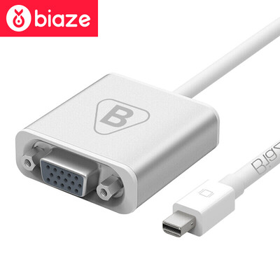 

BIAZE Mini DP to VGA Converter Mini Displayport Адаптер Apple Mac Lightning Интерфейс Адаптер Кабель Адаптер проектора ZH11-Алюминиевый сплав
