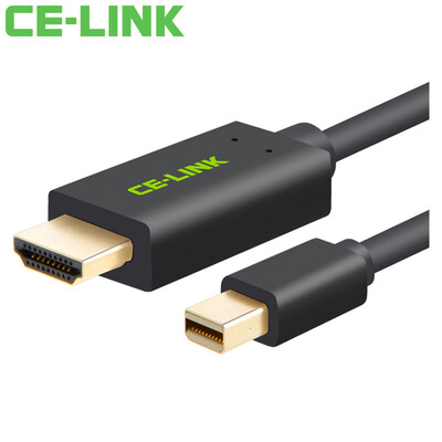 

CE-LINK Mini DP to HDMI кабель 4,5 метра mini Displayport to HDMI кабель молнии порт, подключенный к HD-проектору высокой четкости 4x2K черный A1585