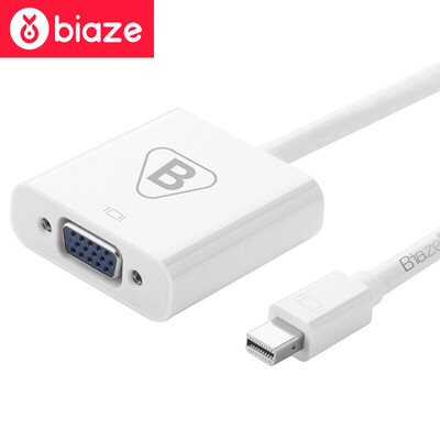 

BIAZE Mini DP to VGA Converter Mini Displayport Адаптер Apple Mac / Air Pro Lightning Интерфейсный адаптер для адаптера проектора ZH11-PC
