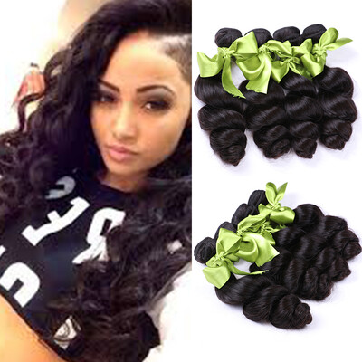 

7A Brazilian Loose Wave Virgin Hair 100% Human Hair Extension 3 Bundles Unprocessed Brazilian Virgin Hair Loose Wave On Sale