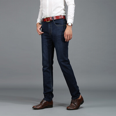 

Battlefield Jeep Jeans Men Business Casual Straight Waist Jeans Slim Slim Pants Male 1801 Blue 40