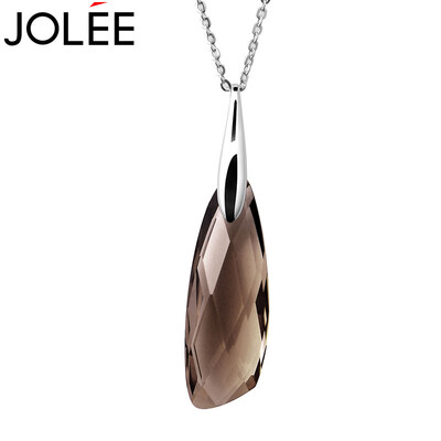 

Yu Lan JOLEE necklace S925 silver natural crystal pendant fashion Korean version of the chain of clavicle chain to send girlfriend girlfriend honor his wife gift brown
