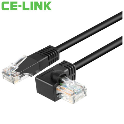 

CE-LINK 1729 CAT6 шесть высокоскоростных кабелей 5 метров прямоугольная головка левый изгиб сетевой кабель 90 градусов локоть кабель круглый провод позолоченный шрапнель сетевой кабель черный