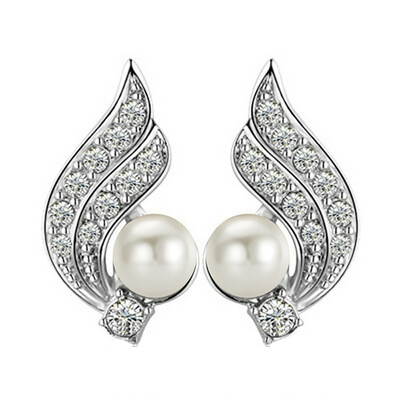 

Yoursfs® 18K White Gold Plated Love Wing Gray Pearl Earring Use Austrian Crystal Fashion Jewelry