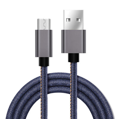 

Bee-wing Эндрюс Кабель данных Micro USB Эндрюс Интерфейс Мобильный телефон Зарядное устройство Шнур питания Джинсовая линия 1 м Джинсовая синь для Samsung / Millet / Meizu / Sony / HTC