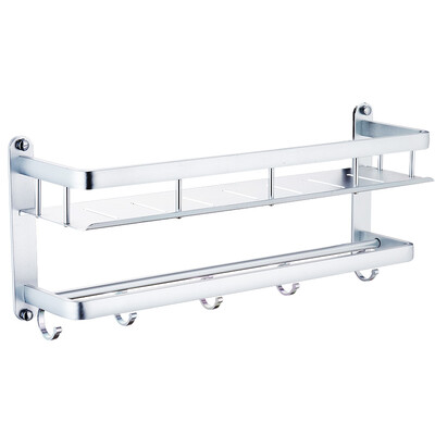 

Belle TL504 space aluminum rack with towel bar double hook bathroom storage rack