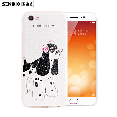 

Sendio) vivo x9 Plus Case / 3D Stereo Relief TPU All-Inclusive Soft Shell Простые Маленькие Свежие Мужчины и Женщины / Маленькие T-серии Rock White