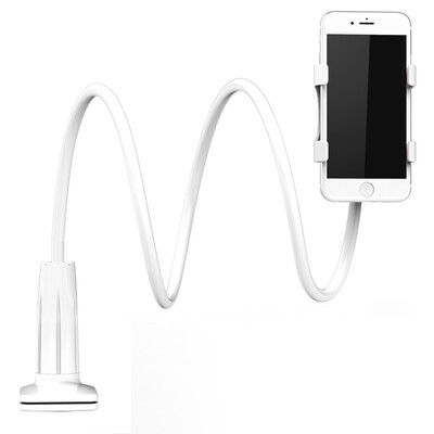 

ESCASE mobile phone stent metal lazy stent bedside bed desktop phone clip common for Samsung Apple Huawei Meizu millet 08 m white