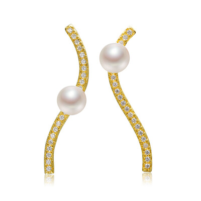 

Beijing Run Pearl Love Summer Series S925 Silver inlaid white freshwater pearl earrings earrings round 4-5mm
