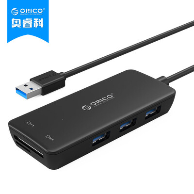 

Orrick Division (ORICO) H3TS-U3 USB3.0 высокоскоростного разветвитель 3 + Считыватель HUB расширение ступицы с читателем TF / карты памяти SD поддерживает Apple, ноутбук черный
