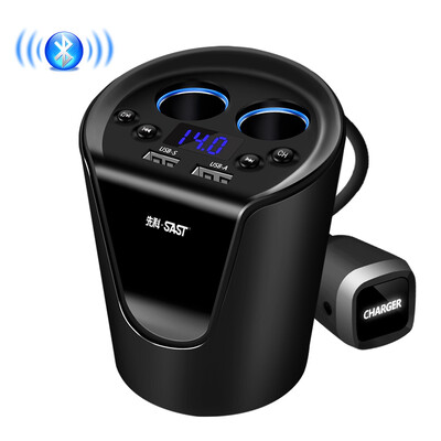 

SAST Car Charger cigarette lighter dual USB Outlet voltage detection independent switch T01 blue