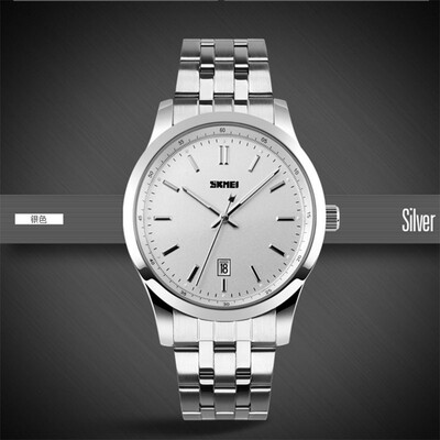 

Steel watch business steel precision calendar quartz men table as gift for men