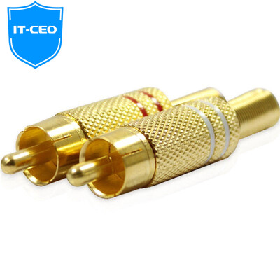 

IT-директор Y2JD-20 20 Пакет AV Аудиоразъем аудиовизуальных аудио разъема штепсель гс Лотос сварка мужских белые красный 10 каждой позолоты