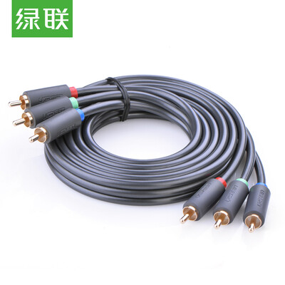 

Green UGREEN color line component video cable three pairs of three lotus head line red&green blue 3RCA public to public cable TV set-top box conversion line 5 meters 10537