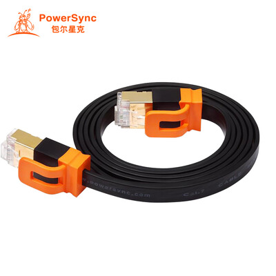 

PowerSync) CAT7-KRMG30 seven types of cable 7 double shielded twisted pair Gigabit gold-plated copper black 3-meter cable