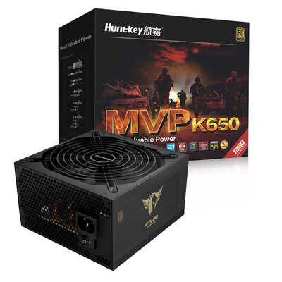 

Huntkey rated 650W K650 power supply game dedicated 80PLUS gold single 54A semi-module 14CM large fan LLC resonant back wiring