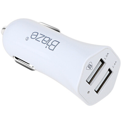 

BIAZE MC6 Dual USB / выход 2.4A плоский автомобильное зарядное устройство / универсальный мобильный телефон зарядка автомобиля Тиран золото