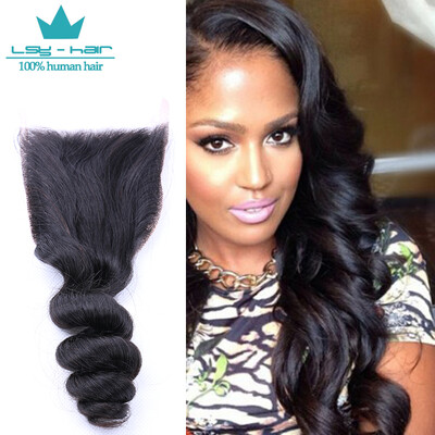 

8A Brazilian Loose Wave Closure 44 MiddleFree3 Part Lace Closure Noble Hair Brazilian Virgin Hair Lace Closure