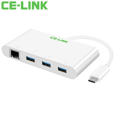 

CE-LINK 1311 Type-C to Gigabit Ethernet + USB3.0 Interface + OTG Hub USB-C Splitter HUB Cable Network Card Type-C to RJ45 Converter