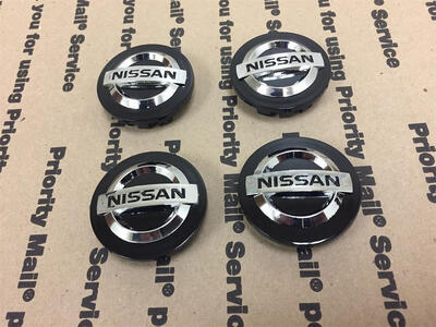 

NEW NISSAN SET 4 CENTER WHEEL WHEELS RIM RIMS HUB HUBS CAP CAPS LOGO BLACK 54MM