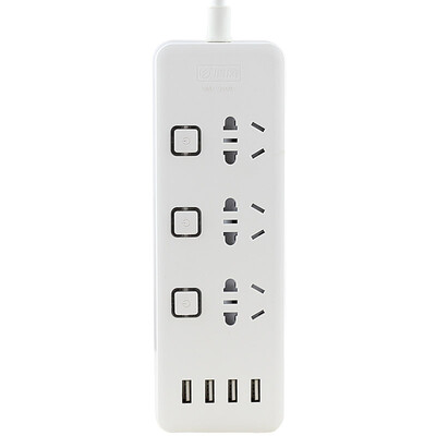 

Breeze QF-K8C full length of 18 meters three holes four USB with child protection door control switch converter socket plug plug board drag board