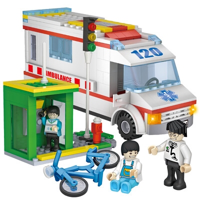 

COGO) new city series of building blocks of fire ambulance multi-rescue package children's puzzle three-dimensional fight assembled enlightenment toys 617 4142