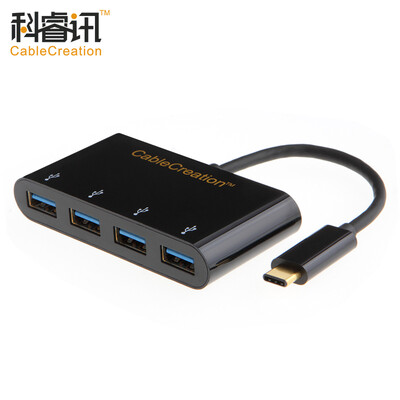 

CABLE CREATION Тип-C до четырех концентраторов USB3.0 с функцией OTG USB3.1 Apple 12-дюймовый Macbook-расширение USB-интерфейс сплиттер черный CD0036