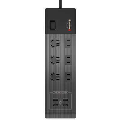 

Huntkey (Huntkey) small new 607 new national standard smart 4-hole USB charging 6-bit socket / row plug / insert / plug board 1.8 m black