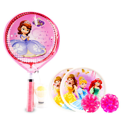 

DISNEY Disney feathers toys hair racket sucker ball children's big round shot sports fitness two-piece set YQDSL-JS328001 -PEN pink