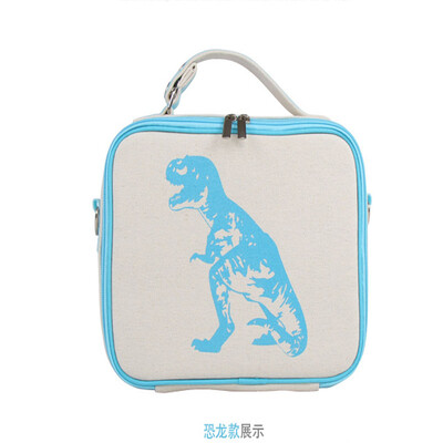 

Linen hand holding insulation package travel portable student lunch box lunch bag